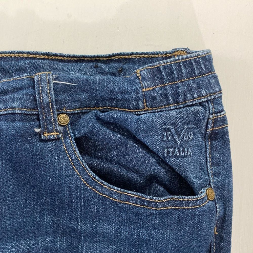 Versace 19V69 Italia Jeans Womens 31 Distressed Blue Denim Designer - Picture 5 of 13